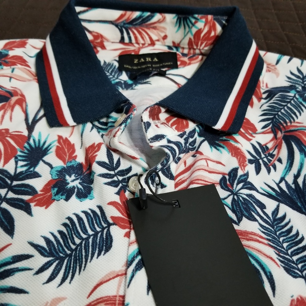 NWT Zara Man Floral button shirt - Picture 3 of 7